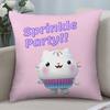 Federa Cuscino Gatti Casa delle Bambole di Gabby per Bambini Copricuscini Corti in Peluche Decorazione Divano Regalo Casa Stampa Double-Sided Federa Cuscino