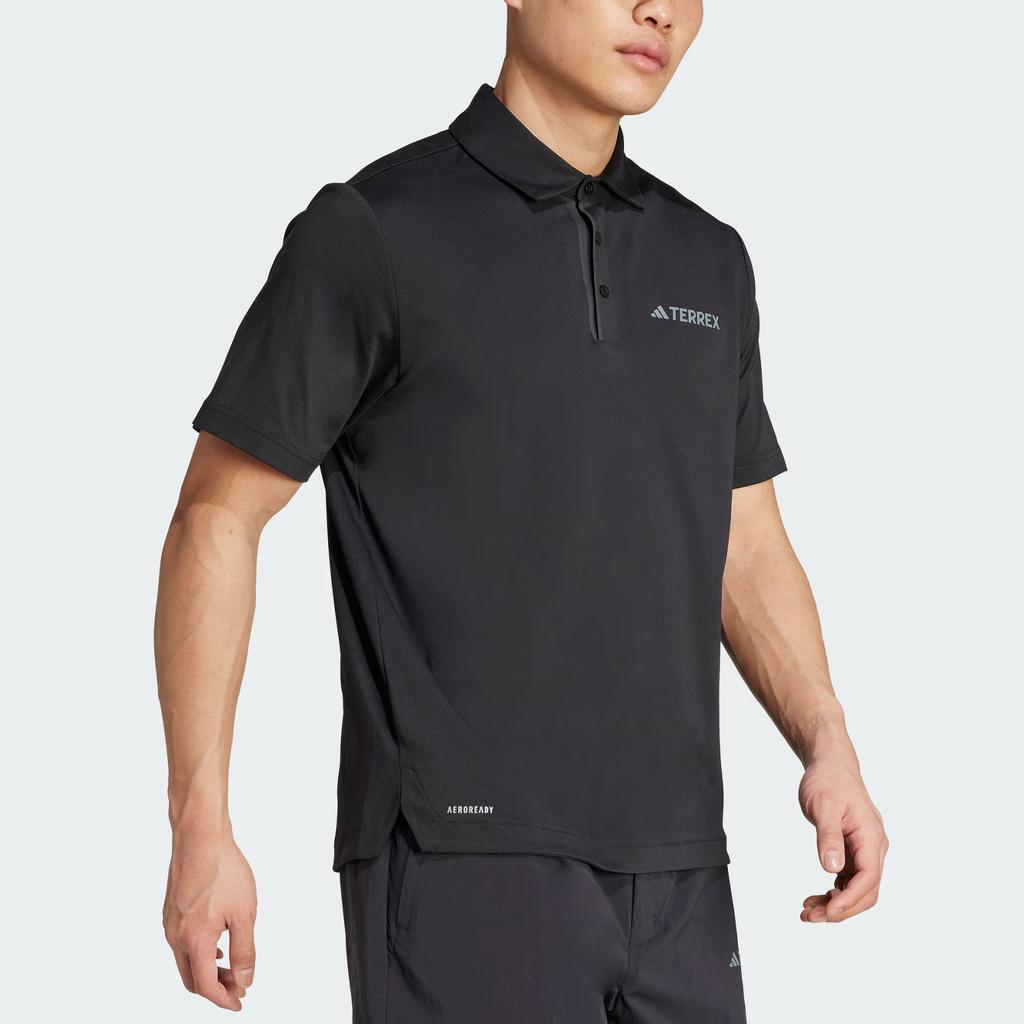 Adidas Terrex Aeroready Outdoor Quick-Dry Sports Polo Shirt Men Tops Black JI8331