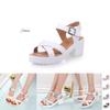 Elegant Women Platform Sandals With Open Toe For Casual Summer Wear In Weave Design