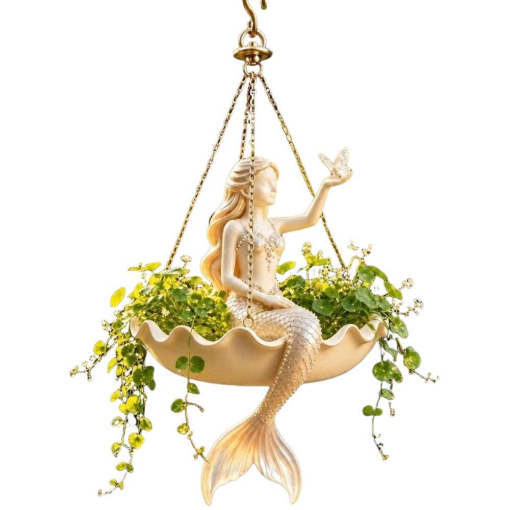 Elegant Fairy Flower Pot Vintage Girl Hanging Plant Basket Indoor Decor