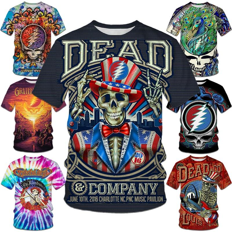 

Новая модная футболка с 3d черепом и принтом Grateful Dead, мужская/женская футболка в стиле хип-хоп, рок, персонализированная классная футболка, топы M королевский синий