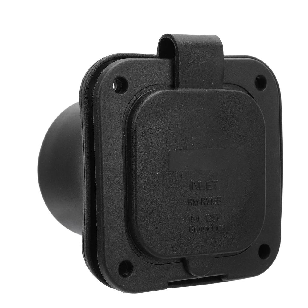 15 Amp Flanged Inlet Recessed 125V Shore Power Inlet Receptacle Plug with Water Resistant Covers Ext