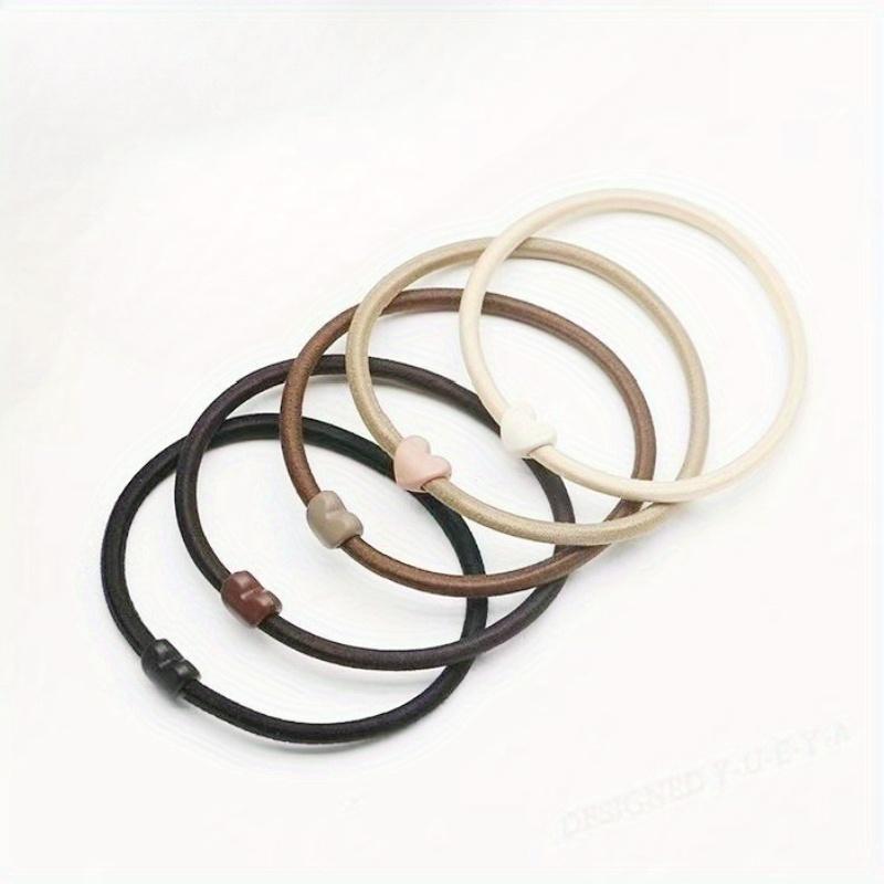 5pcs Simple And Fashionable,Soft Thin Hair Band,Small Heart Shape,Elegant High Ponytail,High Elasticity,Hair Tie Hair Accessory