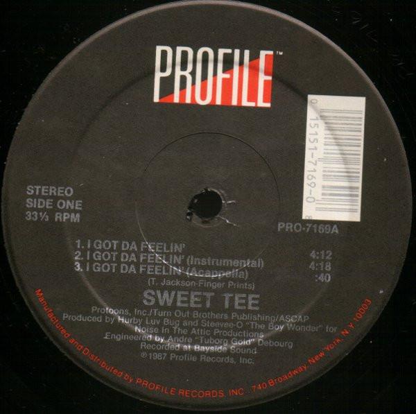 

12-дюймовая пластинка SWEET TEE I Got Da Feelin Its Like That Y PRO7169 Profile Records 1987 US Rap HipHopRB Б/у