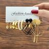 Set di Orecchini di Perle Geometria Cuore Leopardo Per Donne Ragazze Set di Orecchini Pendenti a Cerchio Goccia Metallo Acrilico Quadrato Rotondo Gioielli da Festa