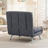 Convertible Armchair, 1-Seater, 3-in-1 Click-Clack Bed, Backrest, Pillow, Dark Grey
