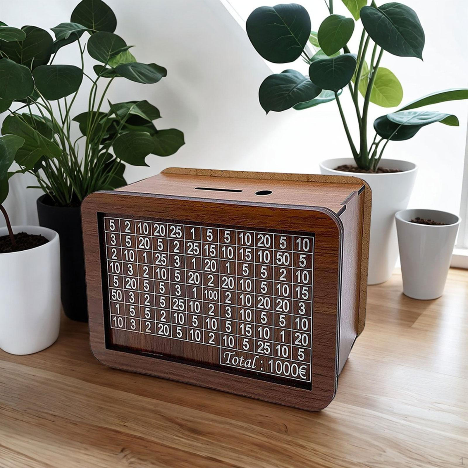Детская копилка со счетчиком, деревянная копилка для сбережений 1000 EUR