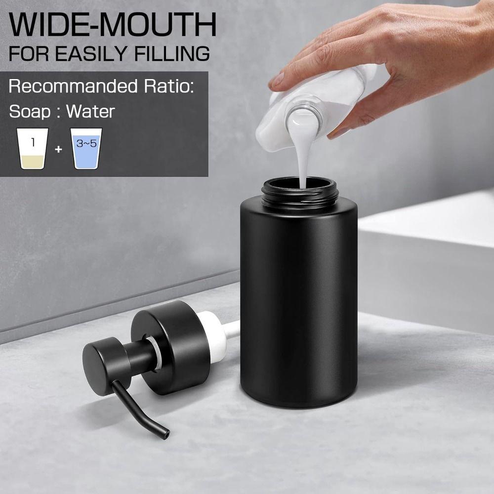 304 Stainless Steel Pump Hand Soap Dispenser Rust Proof Liquid Storage Container Countertop