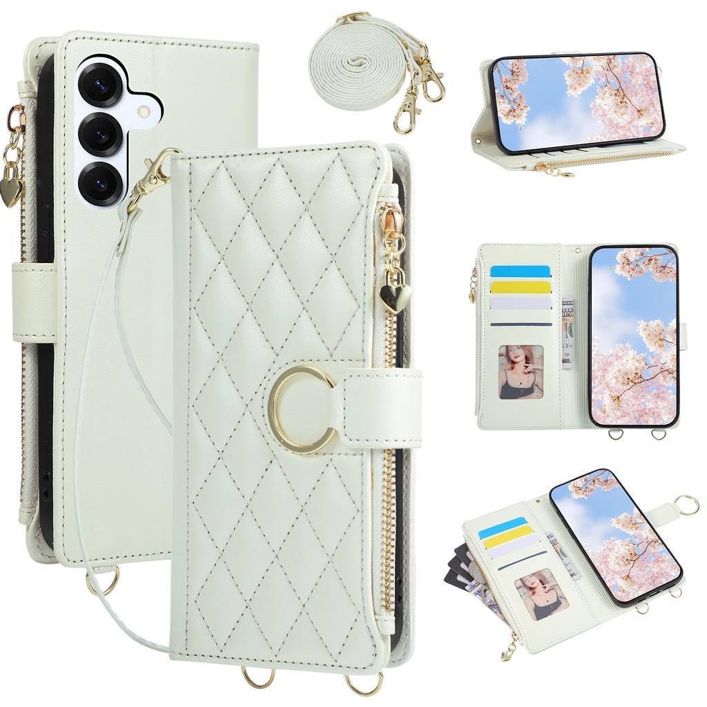 Crossbody Zipper Cards Solt Wallet Flip Leather Case For Samsung Galaxy S26 Ultra S25 S24 Plus S23 S22 A17 A07 A57 A37 Cover