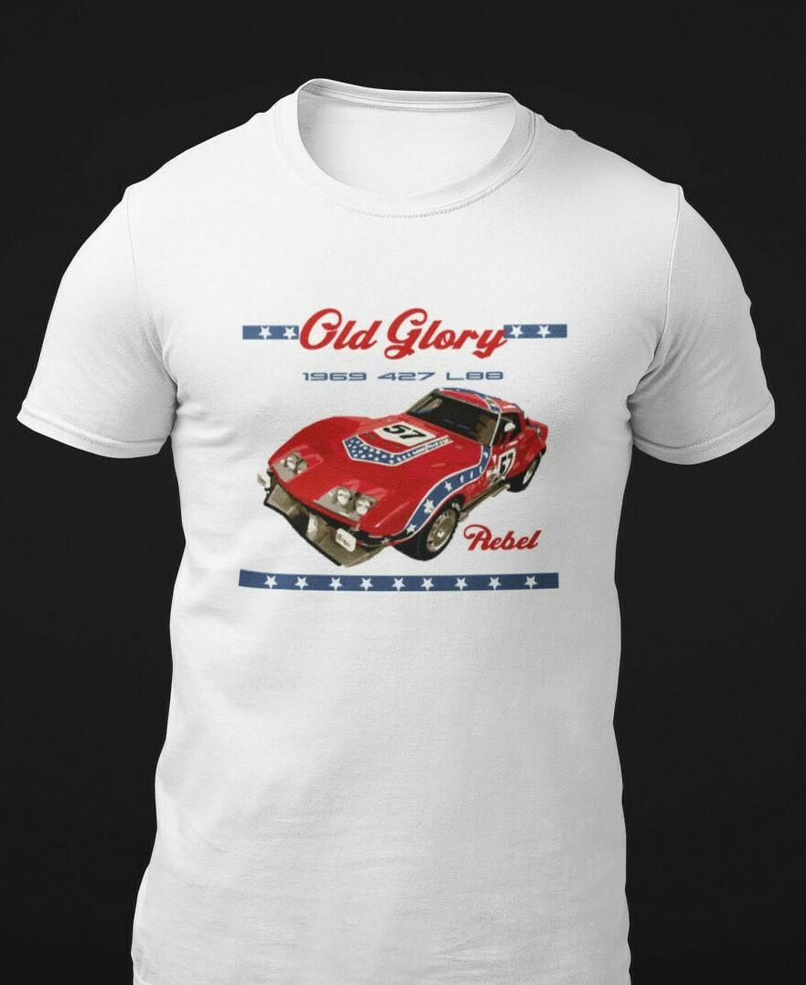 Old Glory 1969 427 L88 Rebel vette Race Car T-Shirt M