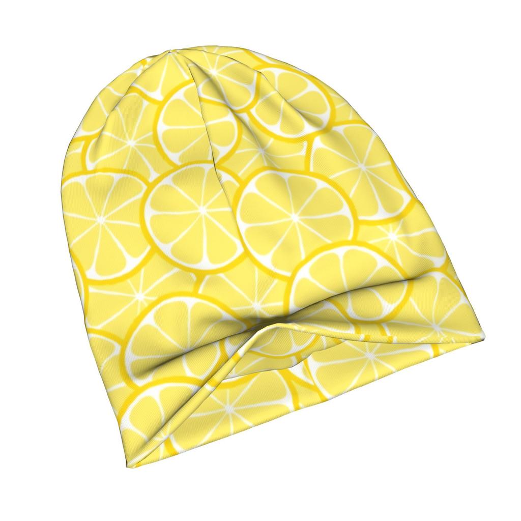 Lemon Seamless Pattern Minimalist Knit Hat Designed for Adults Who Enjoy Quiet Style Complements Neutral Tones And Effortless Outfit Choices