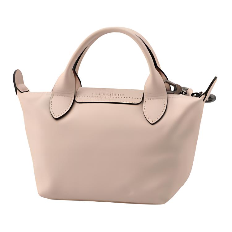 Longchamp Logo Snap Closure Leather And Suede Shoulder Crossbody Handbag Mini Women Handbag Nude 1500987542