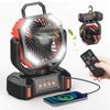 Portable Fan with 20000mAh USB Rechargeable Battery, 250mL Water Tank & LED Lantern – Cooling Fan with Mister for Camping, Home, Tent, Beach, Picnic,