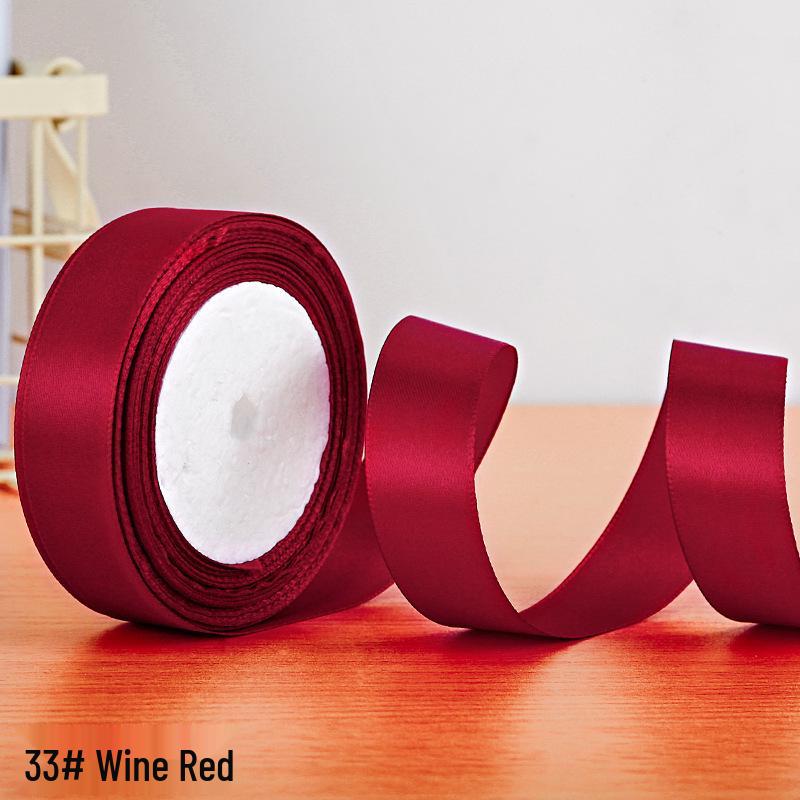 2.5cm Polyester Satin Ribbon for Gift Box and Hair Accessories