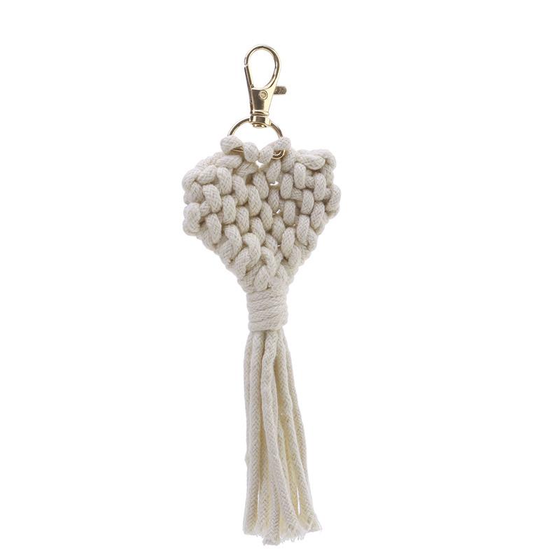 Herzförmiger Anhänger Schlüsselanhänger Damen Handgewebt Serie Niedlich Auto Schlüsselbund Handytasche Zubehör Anhänger Kreatives Geschenk