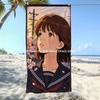 Sakura Anime Girl Beach Towel Patterned Sunscreen And Windproof Suitable For Swimming Pool Camping Travel Blanket