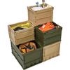 TRUSCO Thin Folding with Locking LS Storage Container, 50L, Lid, Color, TR-C50B-LS, Case/Box