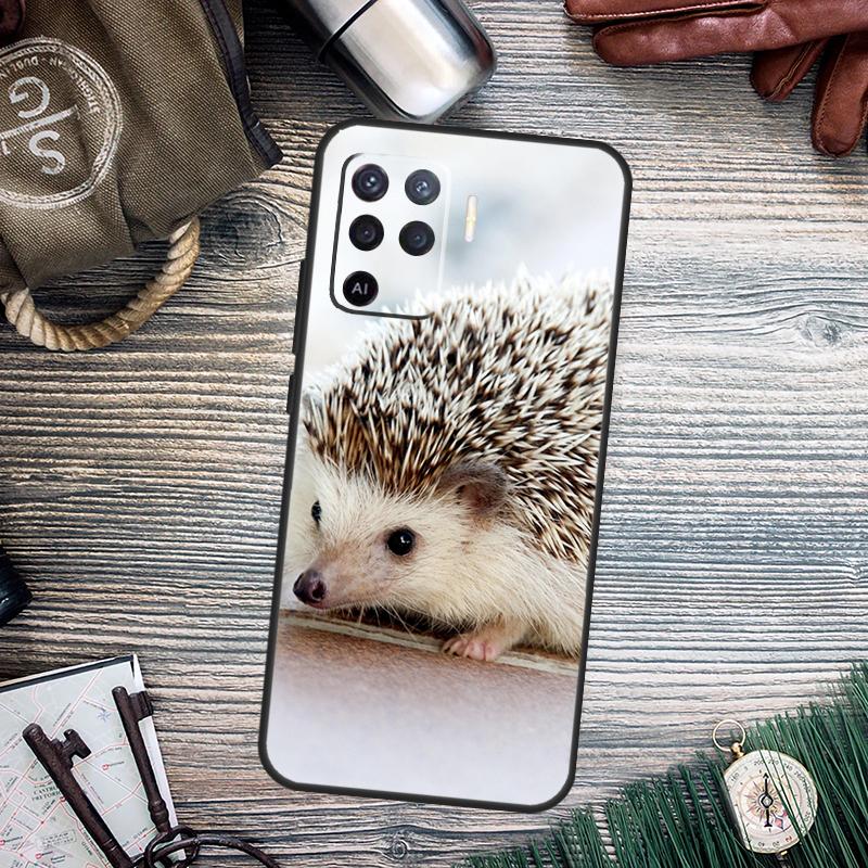 Cute Little Hedgehog For OPPO A15 A16 A17 A76 A96 A77 A52 A72 A5 A9 A79 A58 A78 A98 A94 A74 A57S A54S A53S Case