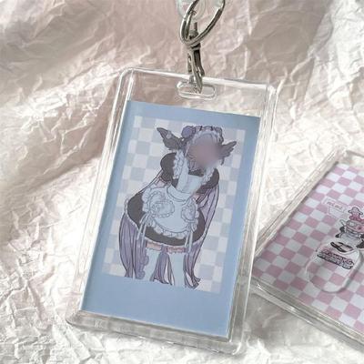 Porte-cartes badge en acrylique transparent avec cordon à ressort porte-clés Clip Porte-cartes résistant à l'eau Protecteur de photocard Pour étudiant