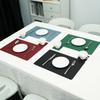 Nordic style imitation leather placemat waterproof and oil-proof placemat thermal insulation table mat hotel household western food mat