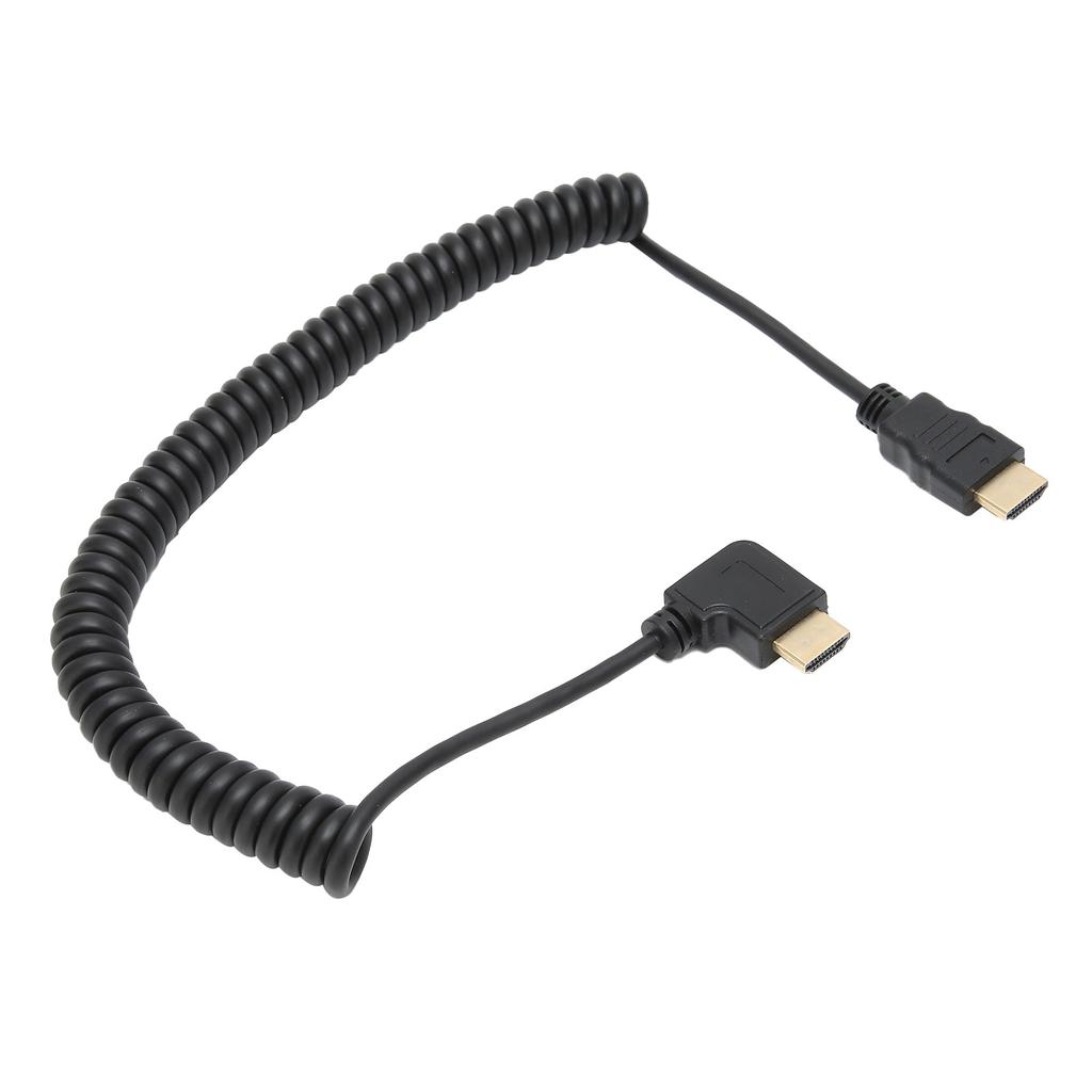 High Definition Multimedia Interface Extension Cable A Male to A Male Right Turn Spring Wire 1m