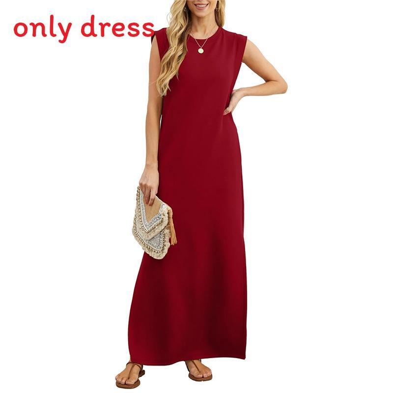 Robe longue ample d'été pour femme avec franges en polyester extensible pour un usage décontracté
