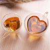 Heart-Shaped Glass Mug: Double-Layer Cup with Handle for Coffee or Juice