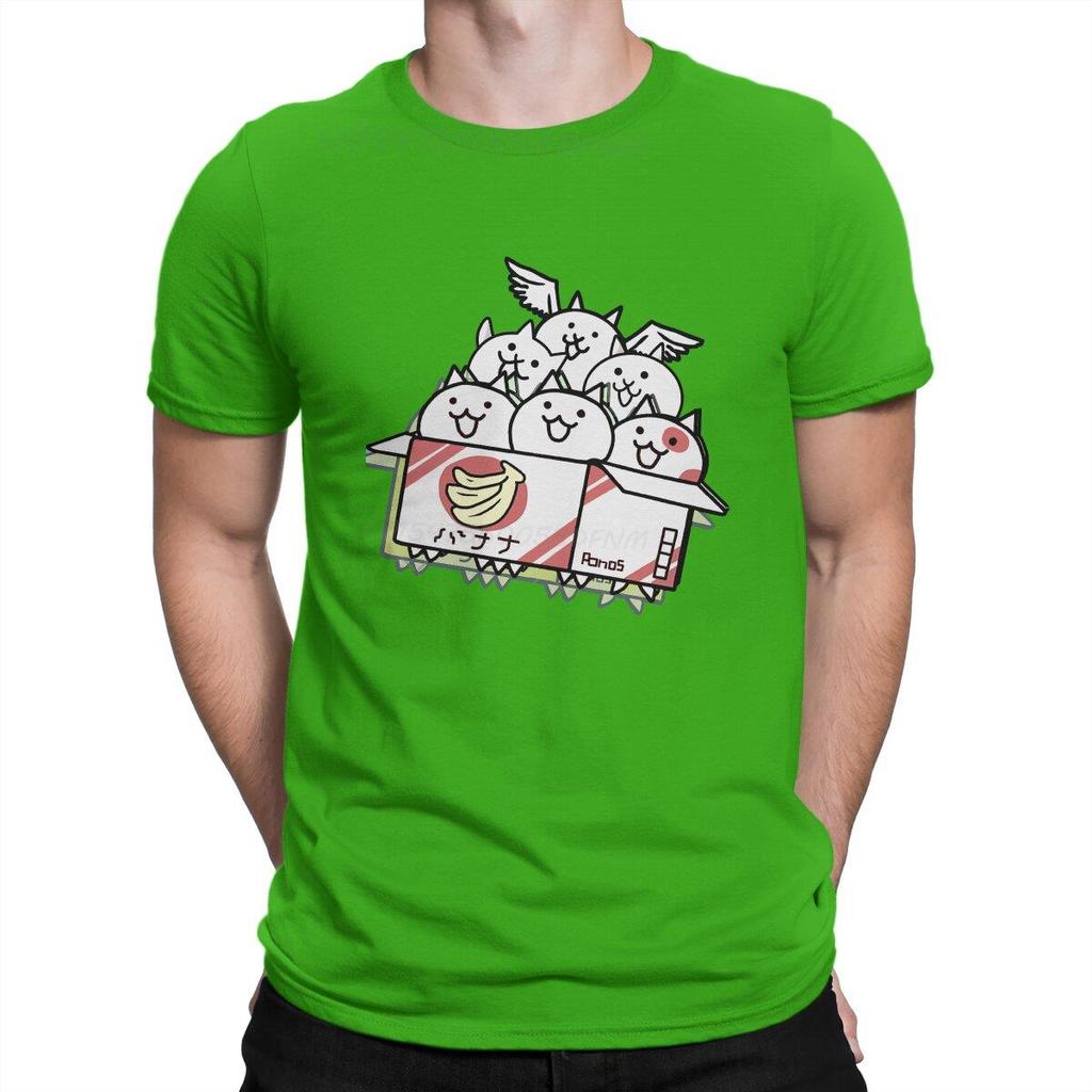 Classic T-shirts Men Pure Cotton Unique T-Shirts Camisas The Battle Cats Cat Game Tee Shirt Male Men T Shirts Men Clothing Man
