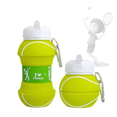 Fold Tennis Water Bottle Leakproof Portable Sports Plastic Kettle Travel Hiking Office Camping School Durable Kids Water Bottle