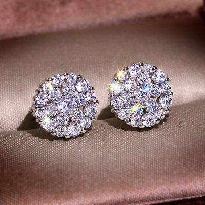 Small Disc Zirconia Earrings Fashion Personality Simple Ladies Earrings Small Fresh Style Popular Jewelry Classic Wild Earrings
