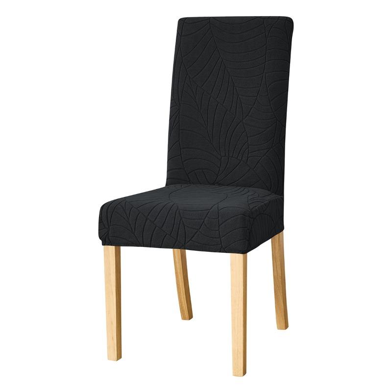 Blattader Muster Stuhlbezug Jacquard Weiche Stuhlsitzbezüge Esszimmer Flauschig Einfarbige Elastische Stuhlhülle Staubdicht