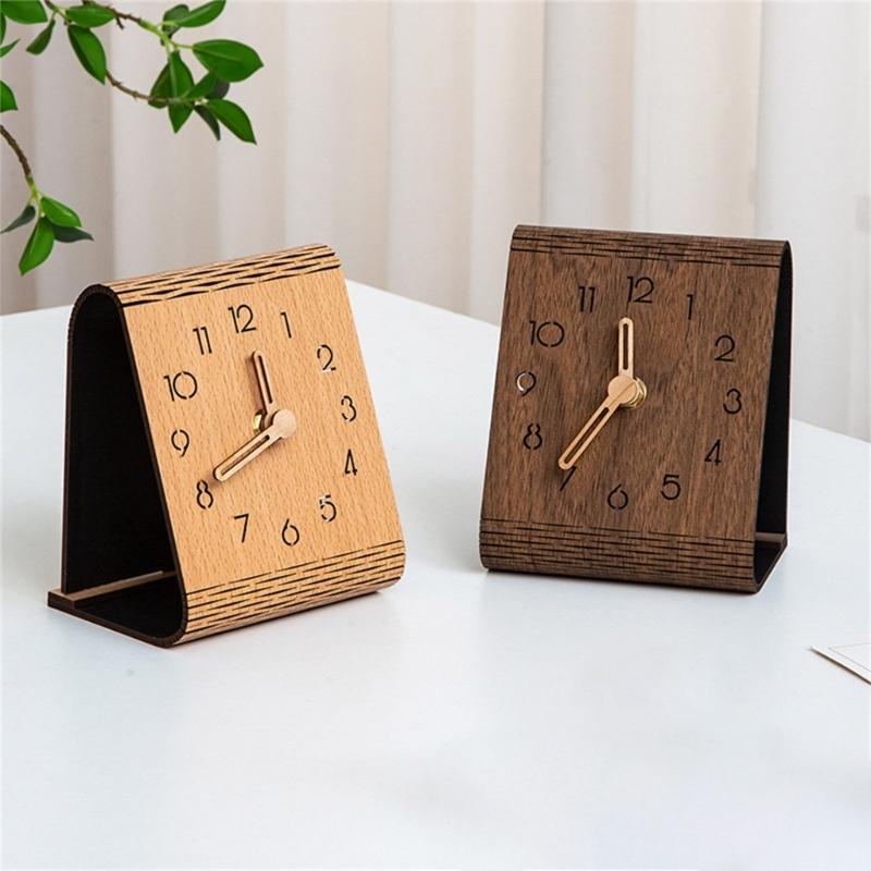 Kleine Schreibtischuhr Batteriebetrieben Analog Tischuhr für Raumdekorationen Elegante Stille Nachttischuhren Geburtstagsgeschenk Unisex