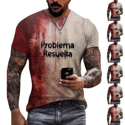 Unisex Letnia koszulka z nadrukiem Unisex Luźna swobodna koszulka z krótkim rękawem