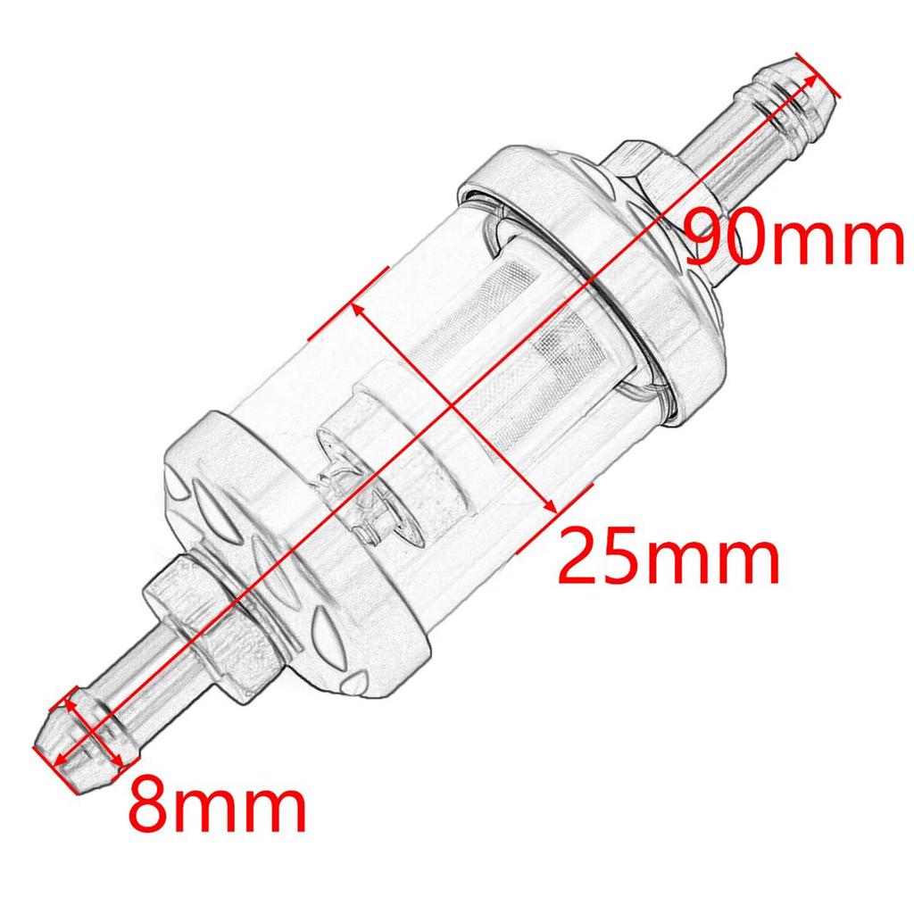 Motorcycle ATV 8mm Fuel Tank Glass Filter For Honda Kawasaki Suzuki Yamaha KTM SX SXF XC XCF 125-450 500 530 Universal