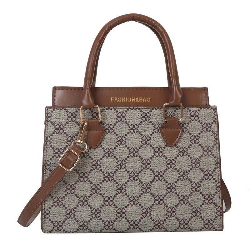 

Cross-border Ins Trendy Single Shoulder Slant Bag Women 2023 Summer Fashion Simple Retro Plaid Handbag Khaki кофейный