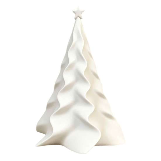 Compact Seasonal Shelf Ornament 3D Printed Pleated Christmas Tree Ornament, Small Wavy Desktop Mini Decoration with Star Topper for Holiday