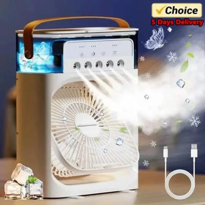 Tragbarer 3-in-1-Ventilator, Klimaanlage, kleiner Haushaltsluftkühler, LED-Nachtlichter, Luftbefeuchter, Lufteinstellung, Heimventilatoren, Dropshipping