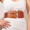 Gothic Solid Color Lift Up Female Waist Corset Wide Faux Leather Belt Women Fashion Slimming Waistband Elastic Corsets
