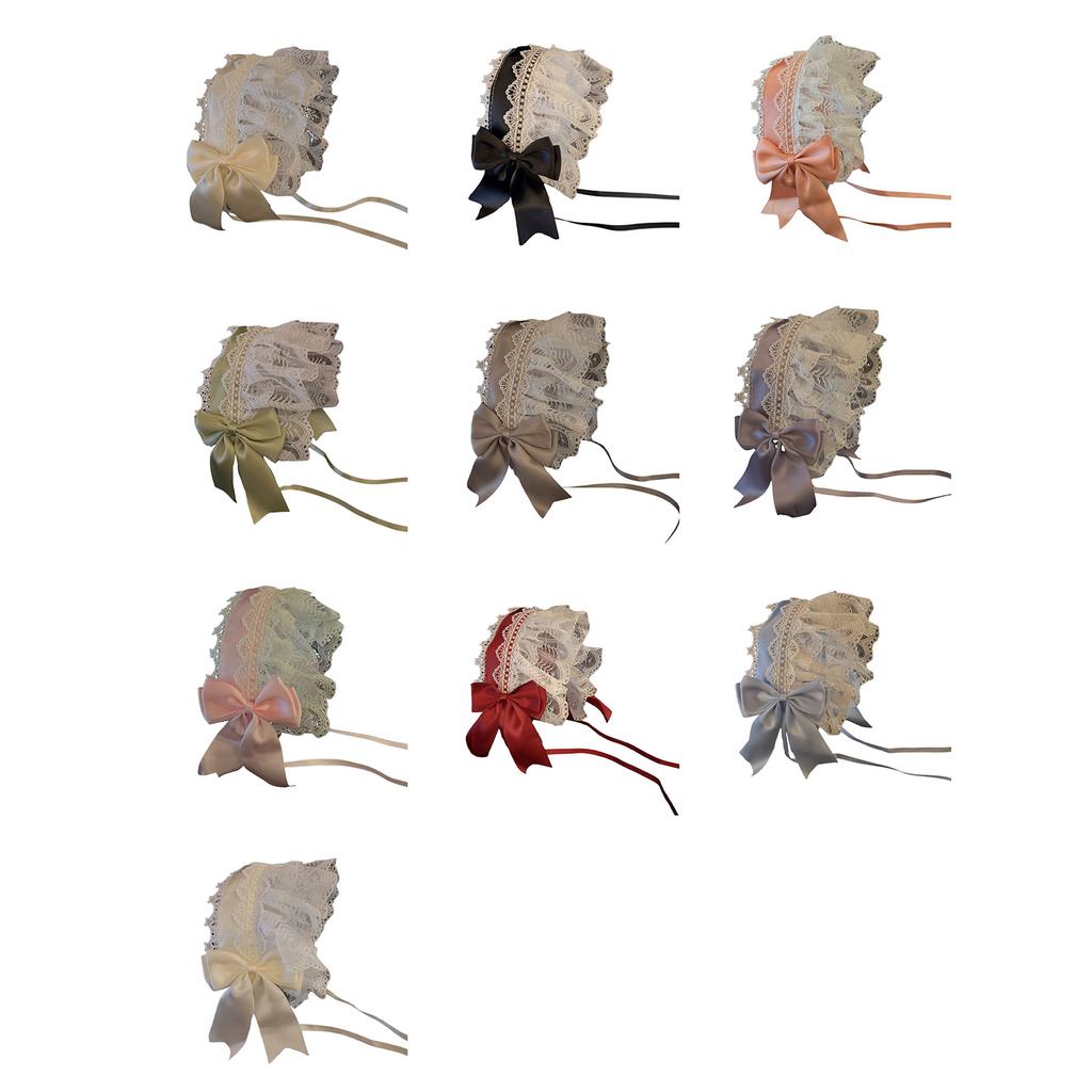 Lolita Headband Adjustable Hair Band Ruffled Lace and Bowknot Headpiece Jewelry for Cosplay and Punk Style Enthusiasts