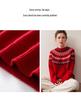 2025 Autumn/Winter Women's Fair Isle Cashmere Knit Sweater: Thick, Loose, Round Neck, Long Sleeve Base Layer.