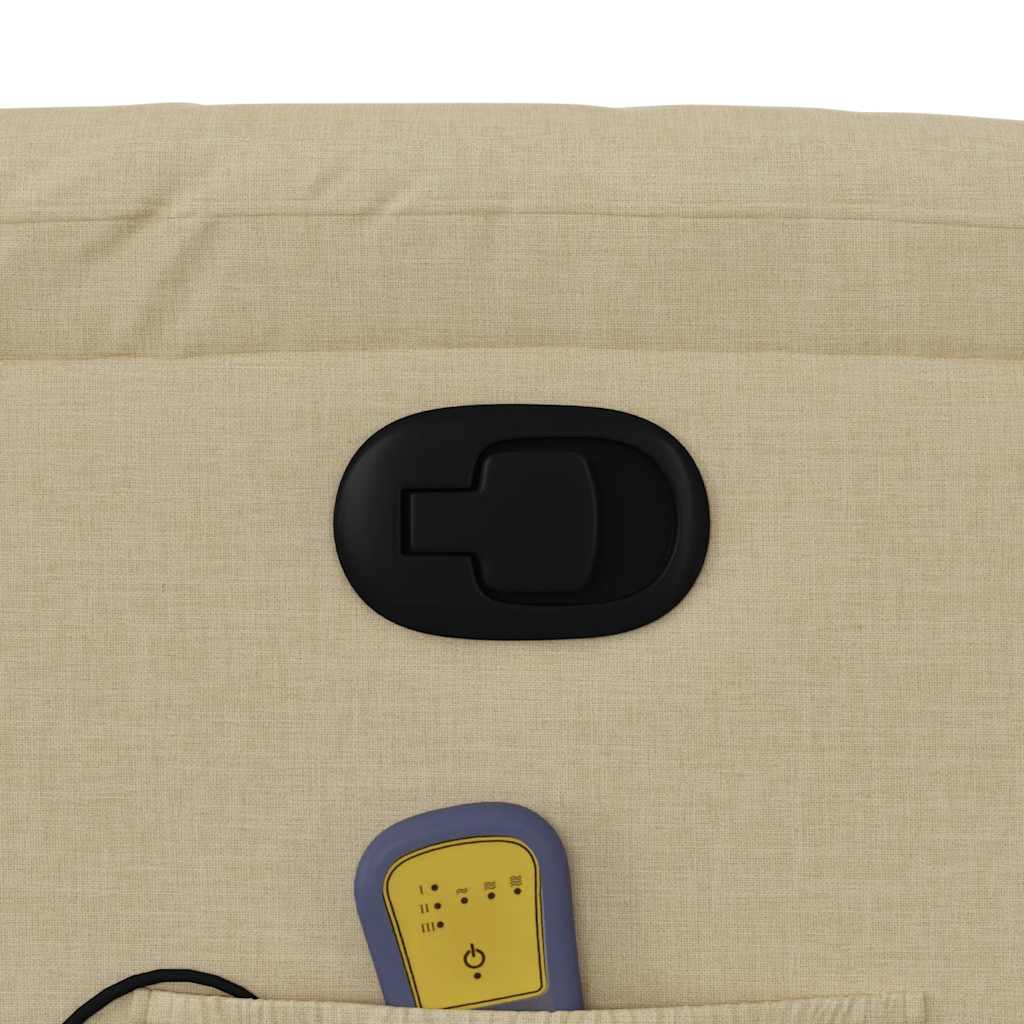 Massage Recliner with Rising Function Cream Fabric
