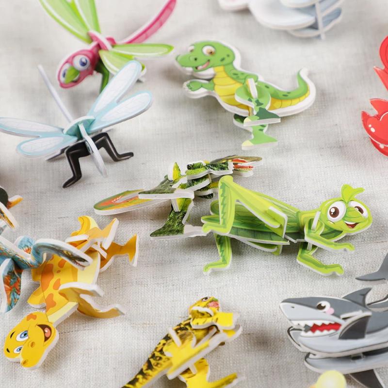 Innovative 3D Dinosaur Puzzle Set 30Pcs for Kids Educational Insect Marine Paper Toy