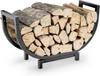 Indoor Metal Firewood Storage & Organization Rack with Display & Moving Shelf