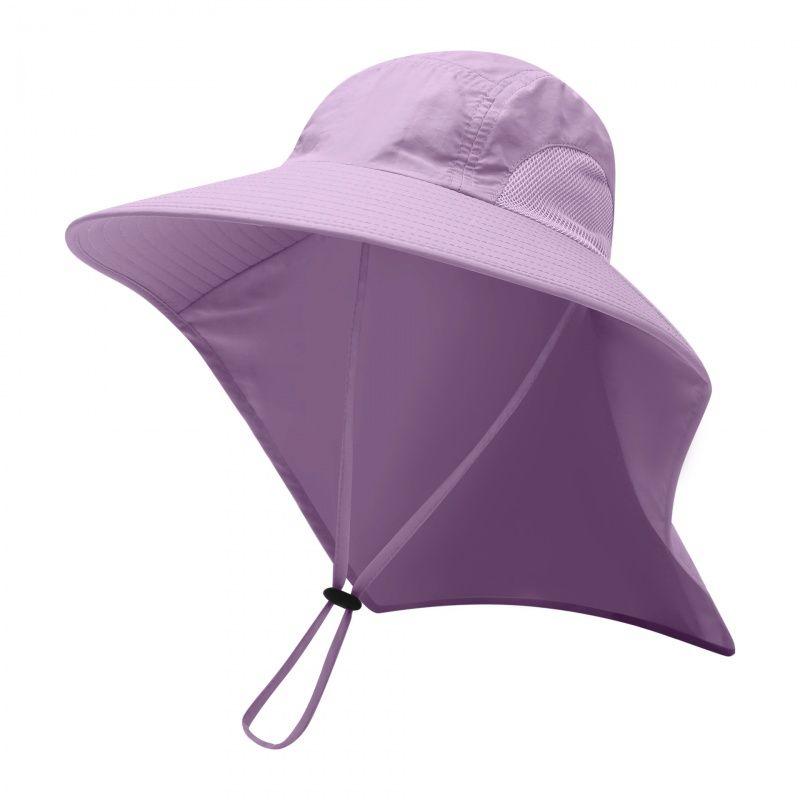 

Outdoor Big Brim Fisherman Hat Women Korean Fashion Sun-Proof Sun Protection Hat Women Hat Neck-Covering Fishing Hat Sun Hat Ins Purple Default Size