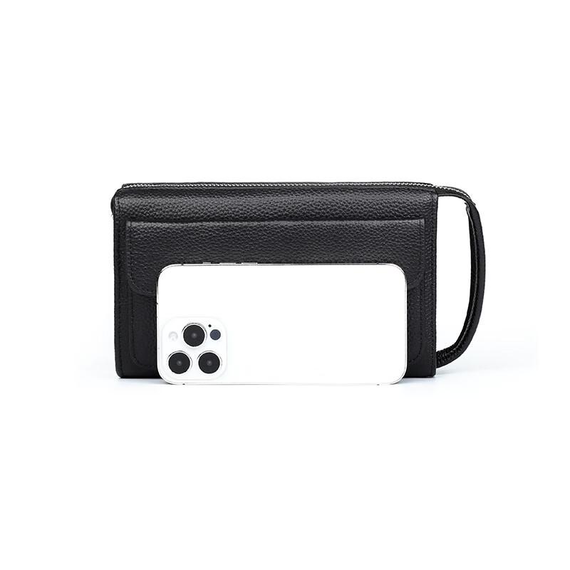 SCHWARZETIENNE Men's Leather Fingerprint Lock Clutch Bag