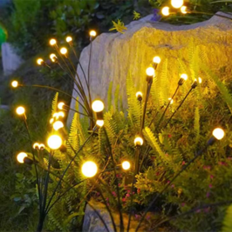 Garden Lights-New Upgraded Solar Powered Firefly Lights Outdoor Waterproof Vibran Garden Lights for Decoration