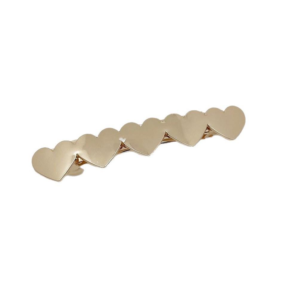 Eco-friendly Heart Hair Clip - European & American Style Alloy Spring Straight Clip for Women