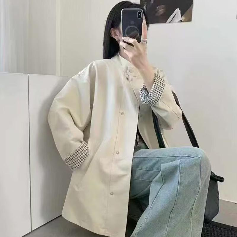 Korean-British Style Women's Mid-Length Trench Coat - Retro, Versatile, High-End for Spring & Autumn 2025