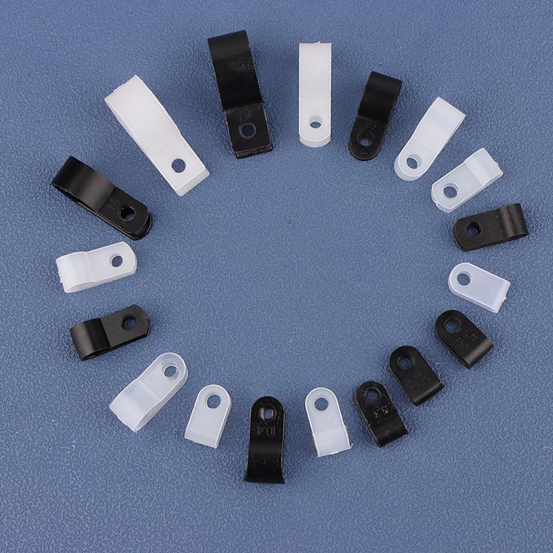 100 Stück/Packung Kabelklemmen U-Typ R-Typ Nylonklemme Kunststoff Schlauchbefestigungen Montage Befestigungsmaterial Elektroinstallationsmaterial Kabelmanagement