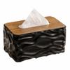 Creative Elegant Tissue Storage Box Ripple Design Rectangle Paper Towel Case INS Multi-functional Paper Container Car